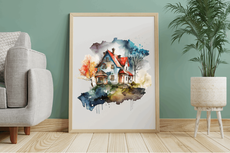 watercolor-colorful-houses-clipart-bundle