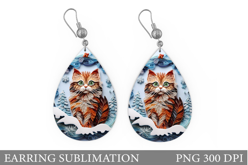 cat-teardrop-earring-design-winter-cat-quilling-earring