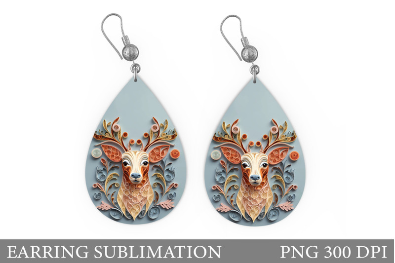 deer-earring-sublimation-deer-quilling-earring-design