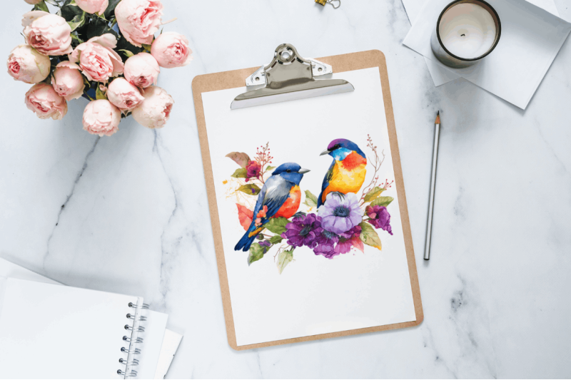 watercolor-couple-bird-flower-clipart-bundle
