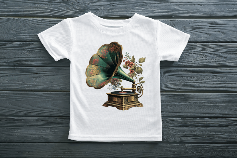 watercolor-vintage-gramophone-clipart-bundle