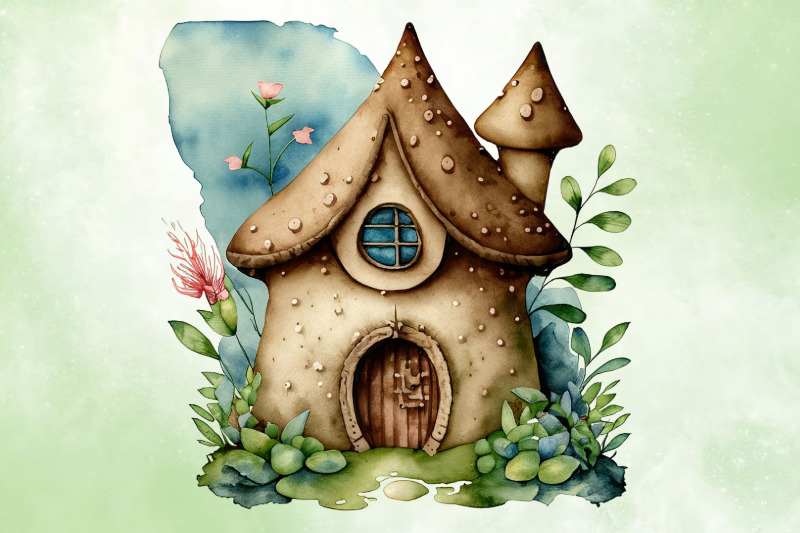 fairy-christmas-house-clipart-bundle