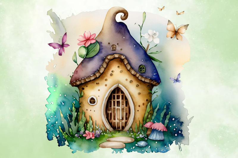 fairy-christmas-house-clipart-bundle