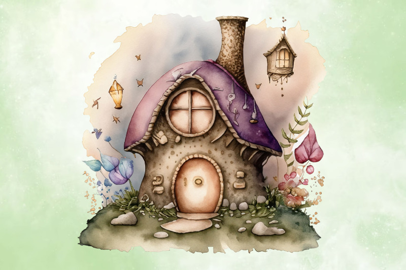 fairy-christmas-house-clipart-bundle