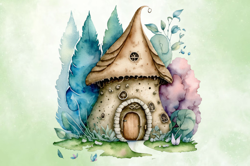 fairy-christmas-house-clipart-bundle