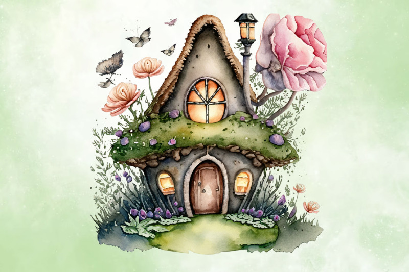 fairy-christmas-house-clipart-bundle