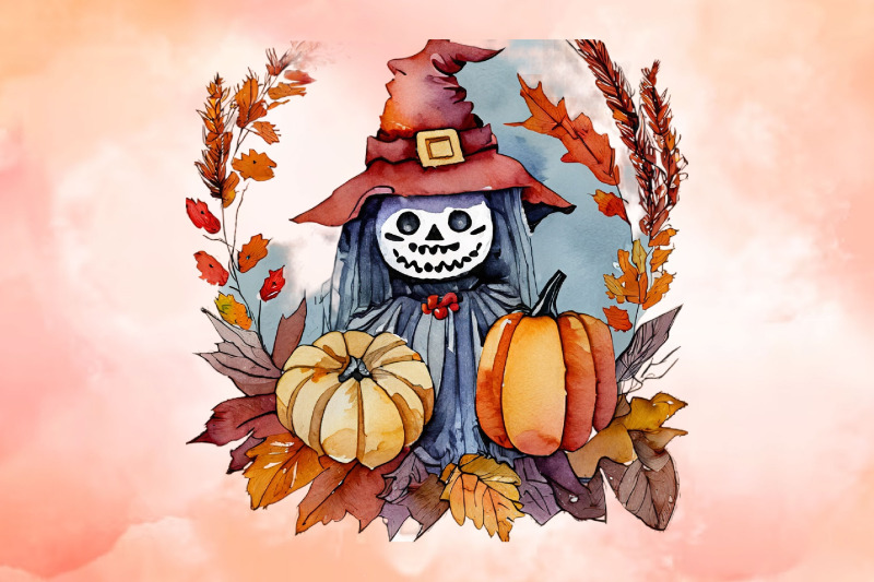 png-watercolor-fall-scarecrow-pumpkin