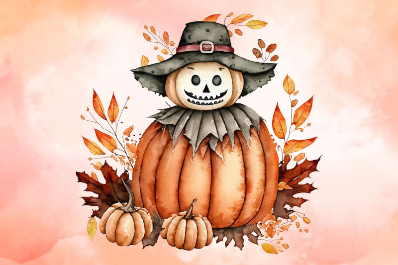 png-watercolor-fall-scarecrow-pumpkin