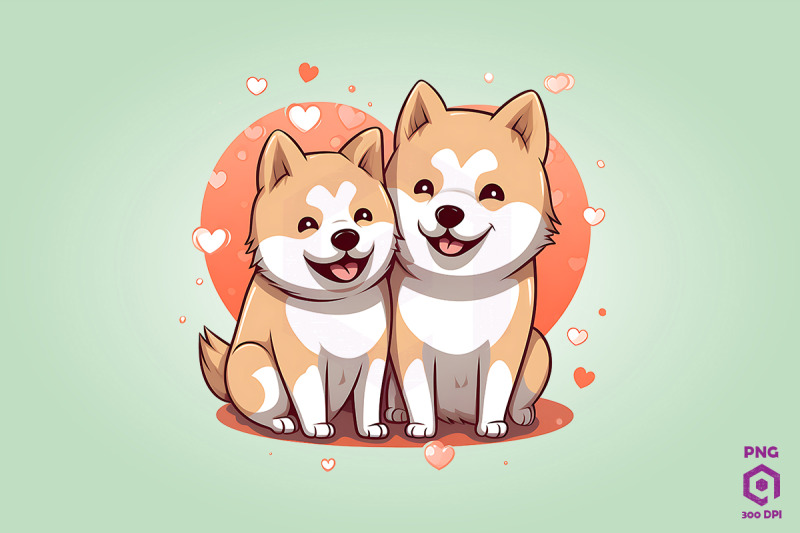 valentine-couple-of-akita-dog-1