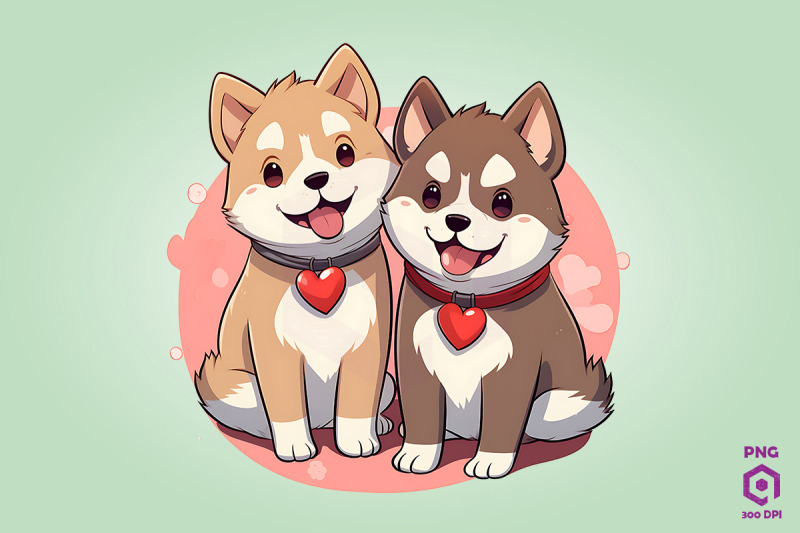 valentine-couple-of-akita-dog-2