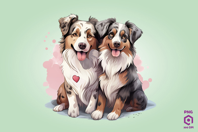 valentine-couple-of-australian-shepherd