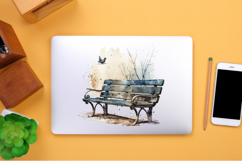 watercolor-bench-clipart-bundle