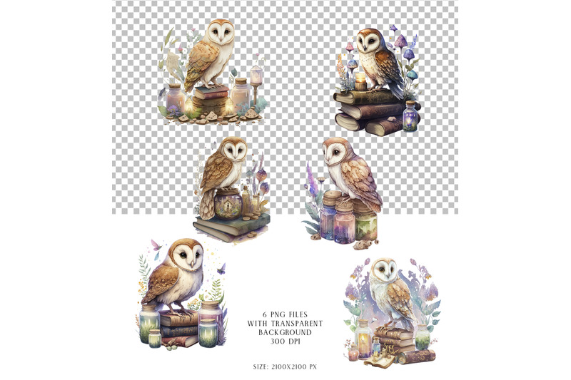 magic-owl-and-old-books-celestial-owls-clipart