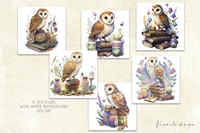 magic-owl-and-old-books-celestial-owls-clipart