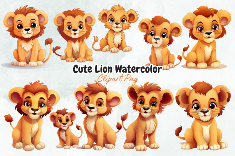 cute-lion-watercolor-clipart