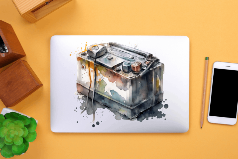 watercolor-car-battery-clipart