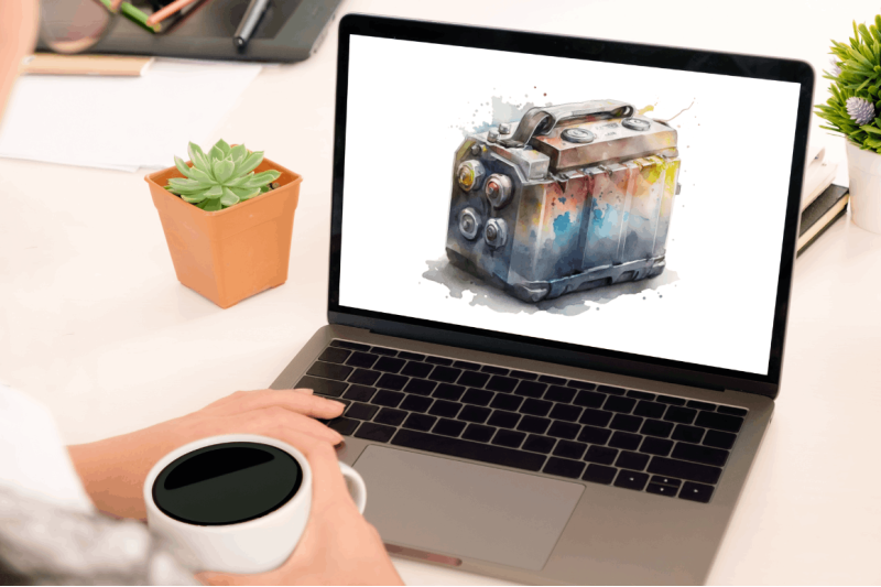 watercolor-car-battery-clipart