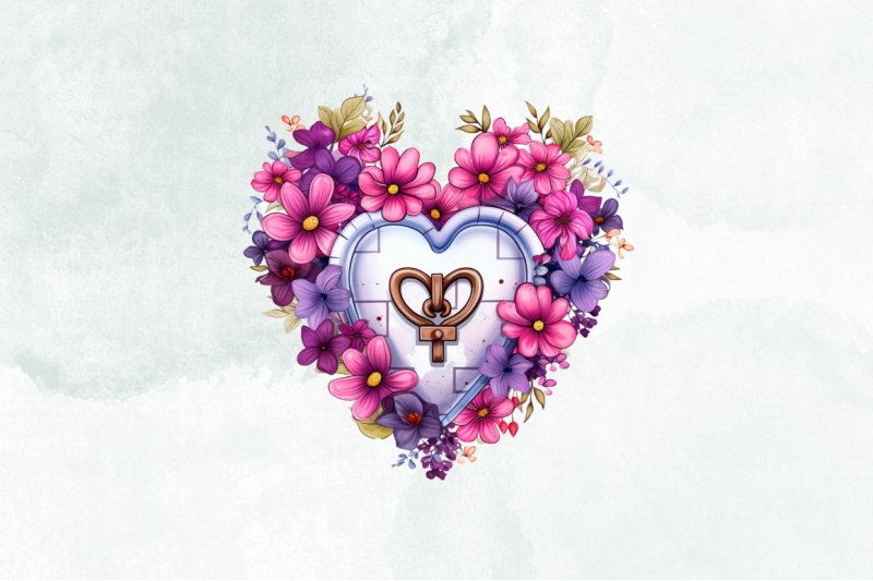 heart-lock-with-flowers-sublimation