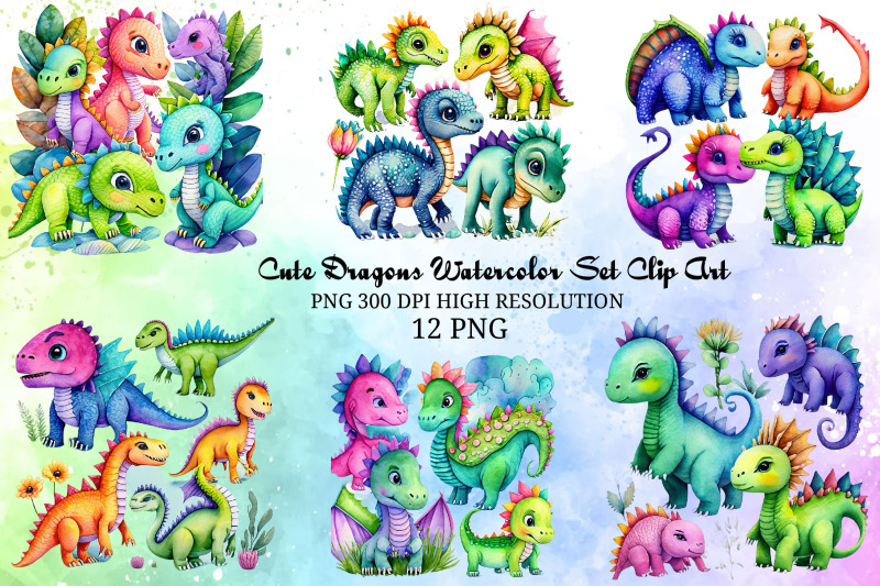 cute-dragons-watercolor-set-clip-art-png