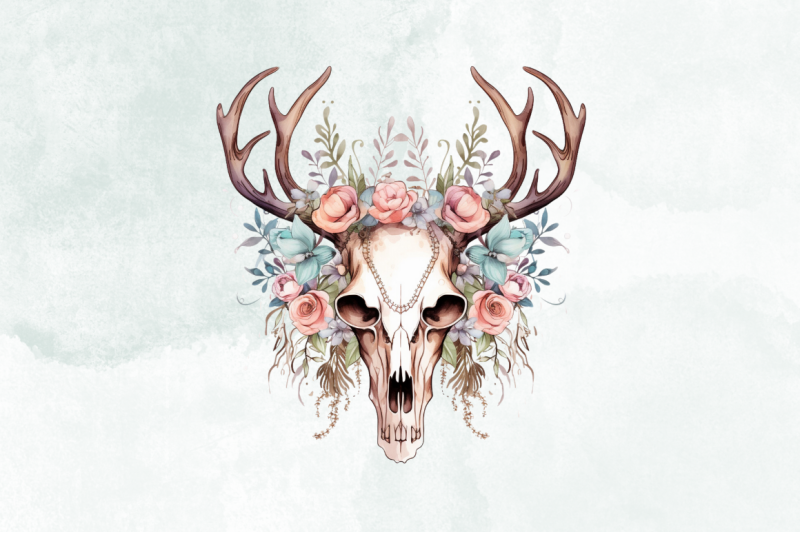 deer-skull-boho-watercolor-sublimation