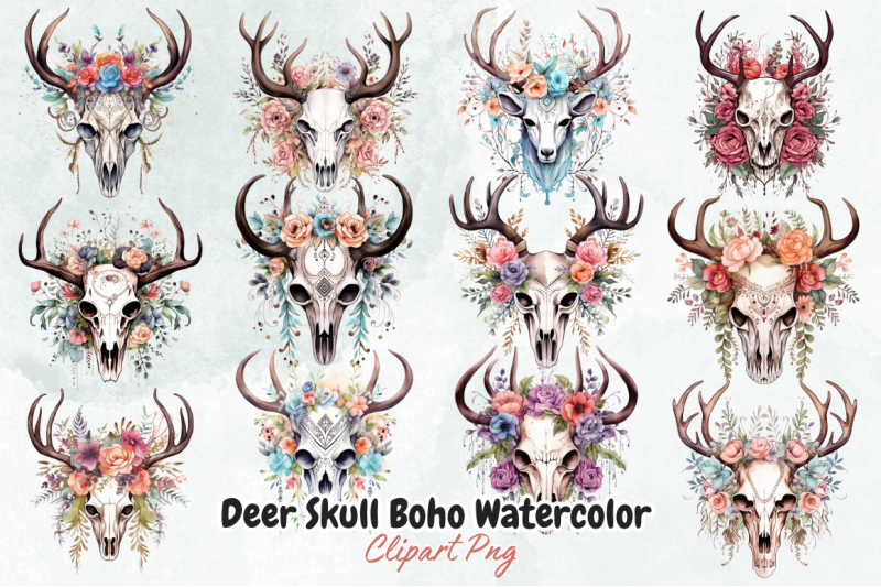 deer-skull-boho-watercolor-sublimation