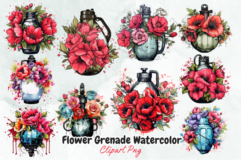 flower-grenade-watercolor-sublimation