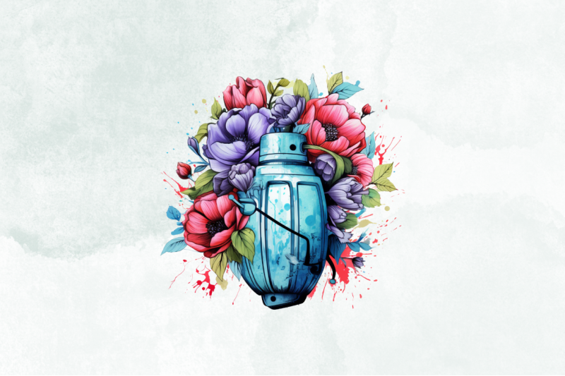 flower-grenade-watercolor-sublimation