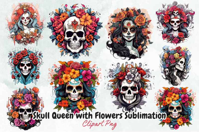 skull-queen-with-flowers-sublimation