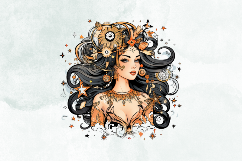 zodiac-girl-sublimation-clipart-bundle