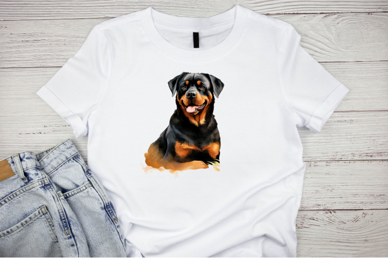 rottweiler-on-beach-watercolor-clipart