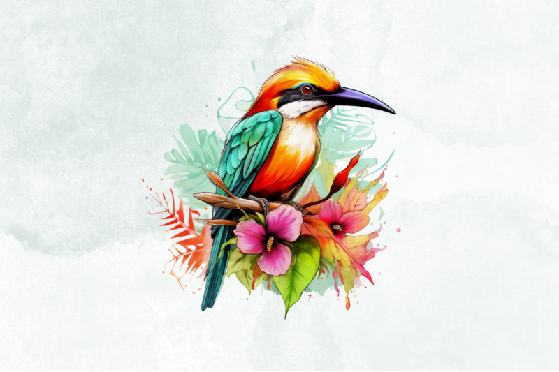 tropical-bird-watercolor-sublimation