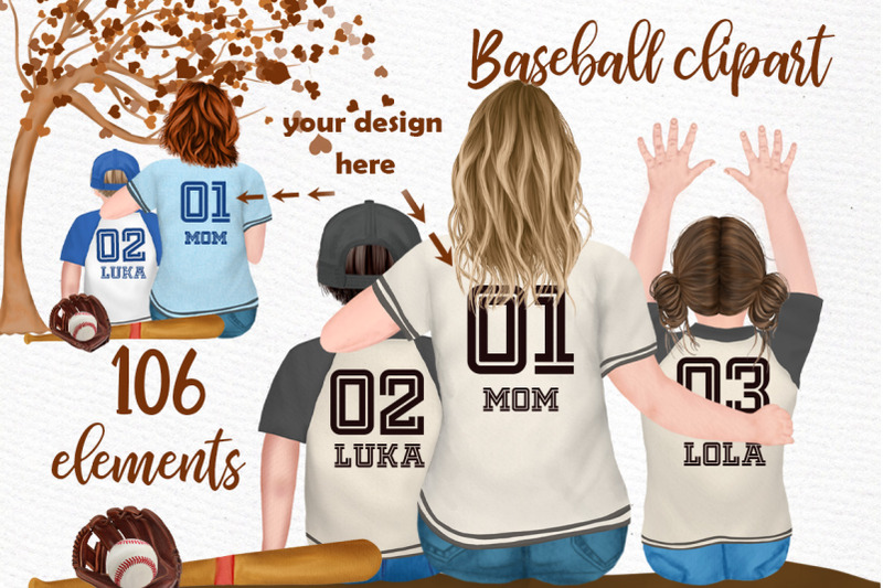baseball-mom-clipart-mother-and-kids-siblings-clipart-family