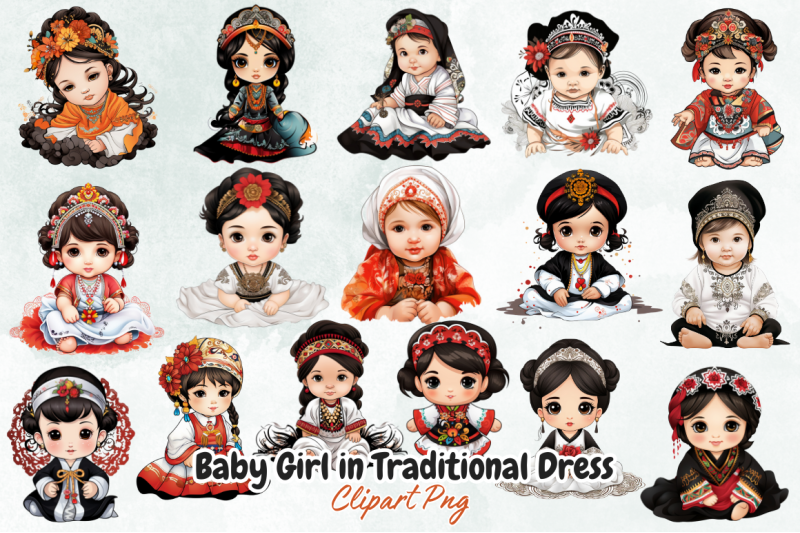 baby-girl-in-traditional-dress-clipart