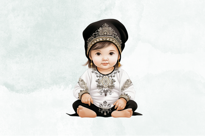 baby-girl-in-traditional-dress-clipart