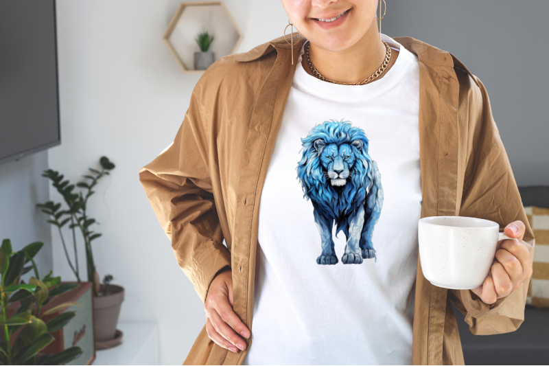 blue-lion-watercolor-sublimation-clipart