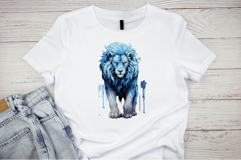 blue-lion-watercolor-sublimation-clipart