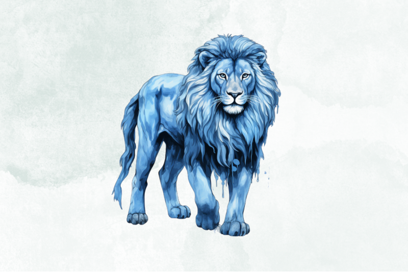 blue-lion-watercolor-sublimation-clipart