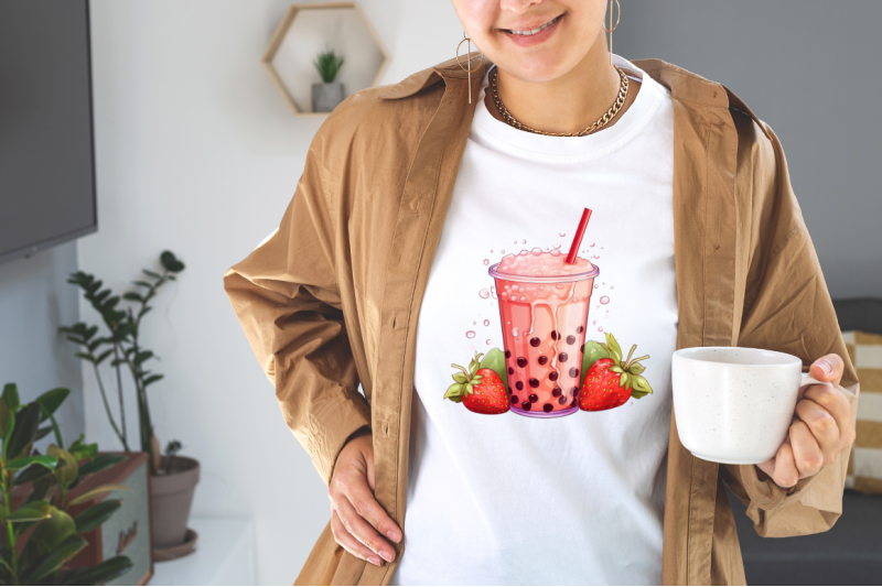 bubble-tea-with-strawberry-watercolor