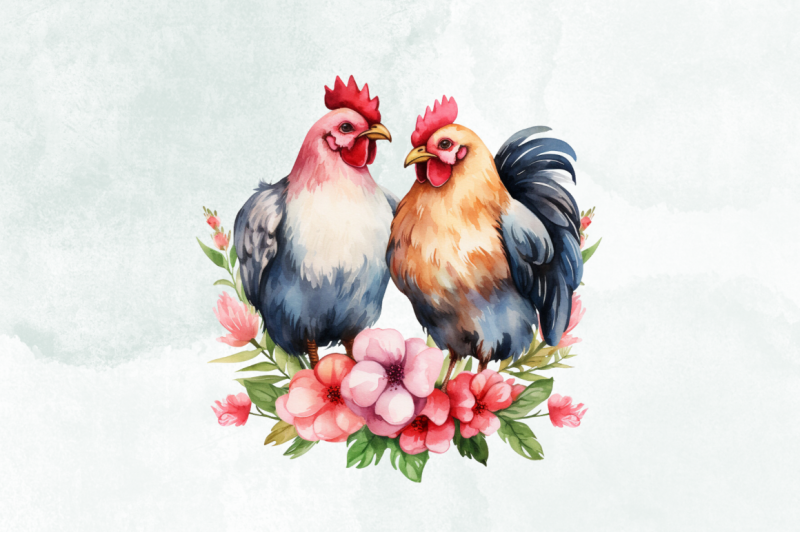 chicken-couple-watercolor-clipart