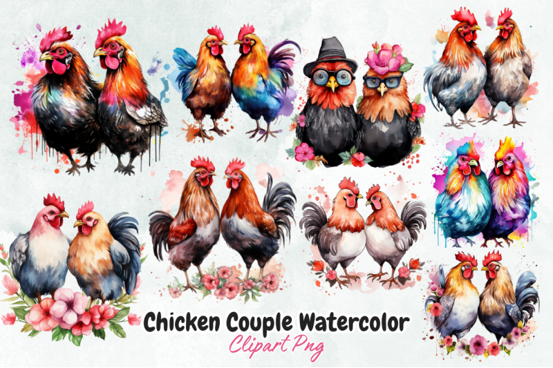 chicken-couple-watercolor-clipart