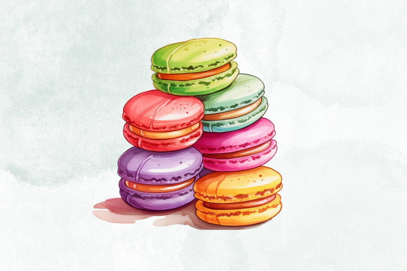 colorful-macaroons-watercolor-clipart