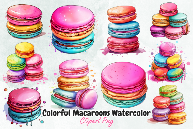 colorful-macaroons-watercolor-clipart