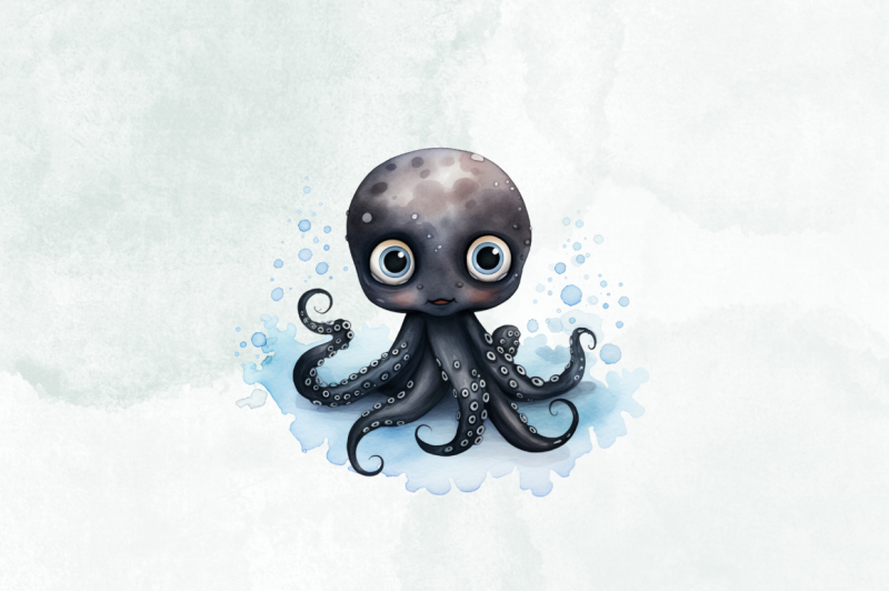 cute-baby-black-octopus-watercolor