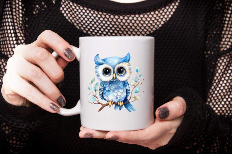 cute-blue-owl-watercolor-clipart