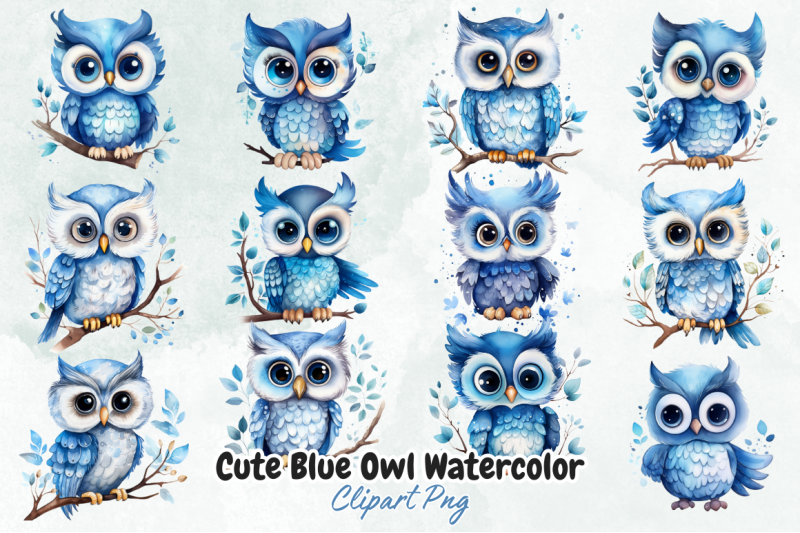 cute-blue-owl-watercolor-clipart