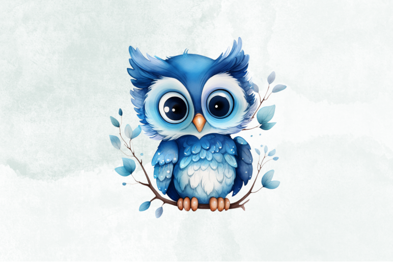 cute-blue-owl-watercolor-clipart