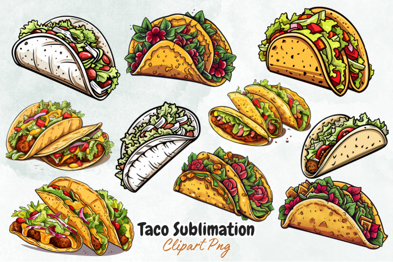 taco-sublimation-clipart-bundle