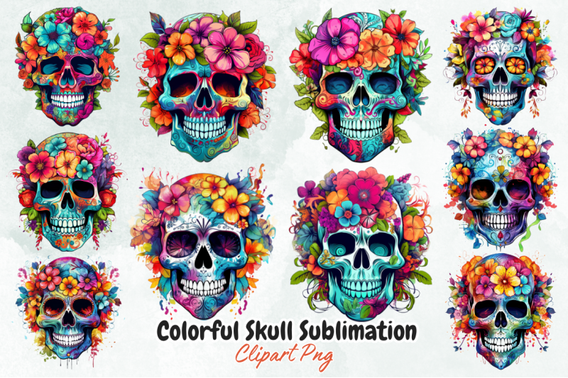colorful-skull-sublimation-clipart