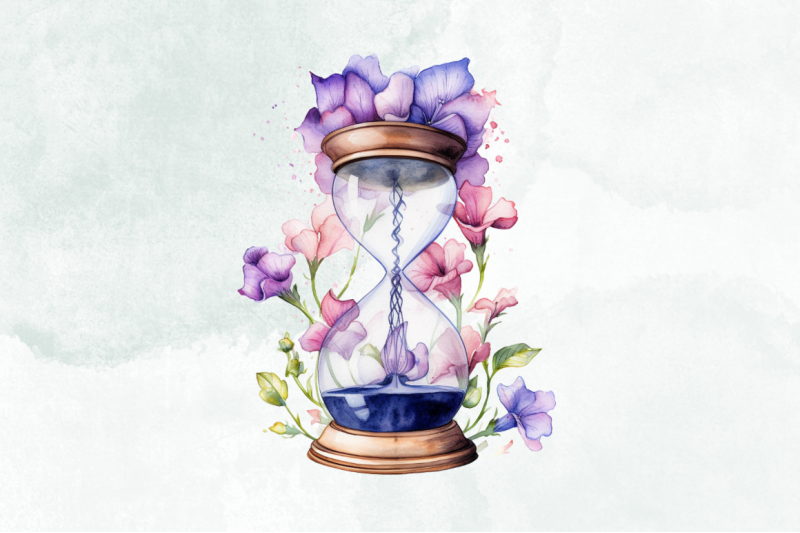 hourglass-flower-watercolor-clipart