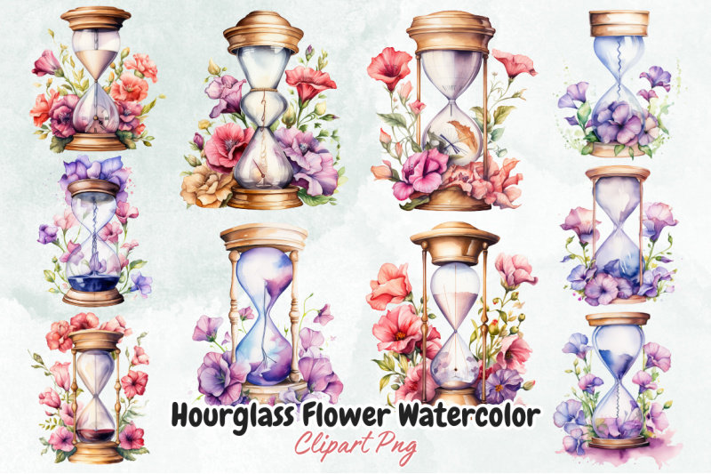 hourglass-flower-watercolor-clipart